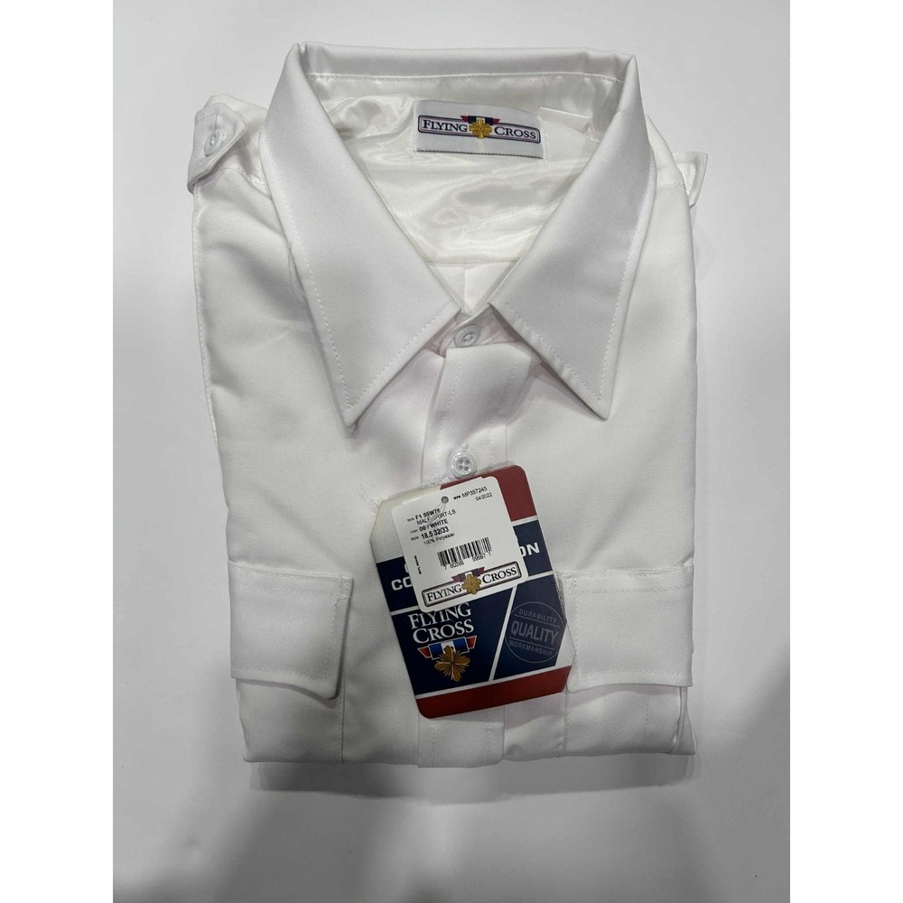FLYING CROSS Command Shirt – White – 18.5 Neck, 32/33 Sleeve